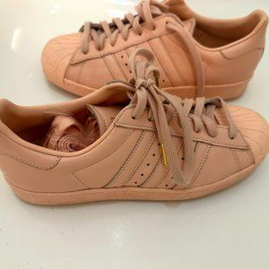Custom Adidas Superstar Sneakers - Pink Monochrome/Gold Detail - Size 8.5 / 9.5